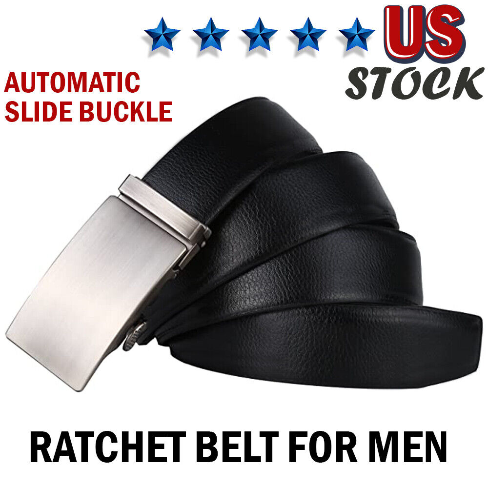 Microfiber Leather Mens Ratchet Belt, Belts For Men Adjustable Automatic Buckle Image