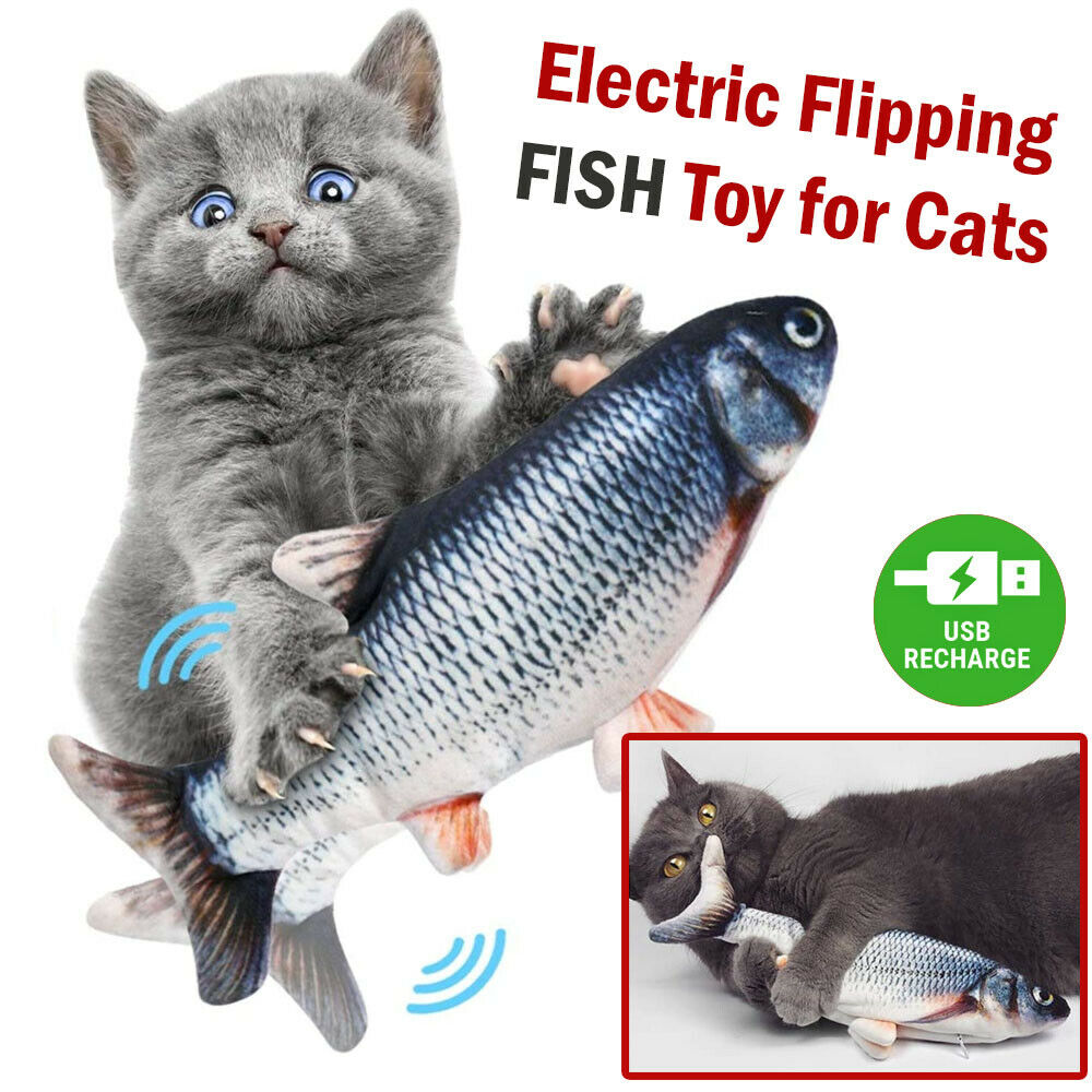 Electric Fish Cat Toy Realistic Interactive Kicker Jumping Dancing Kitten Toys Image