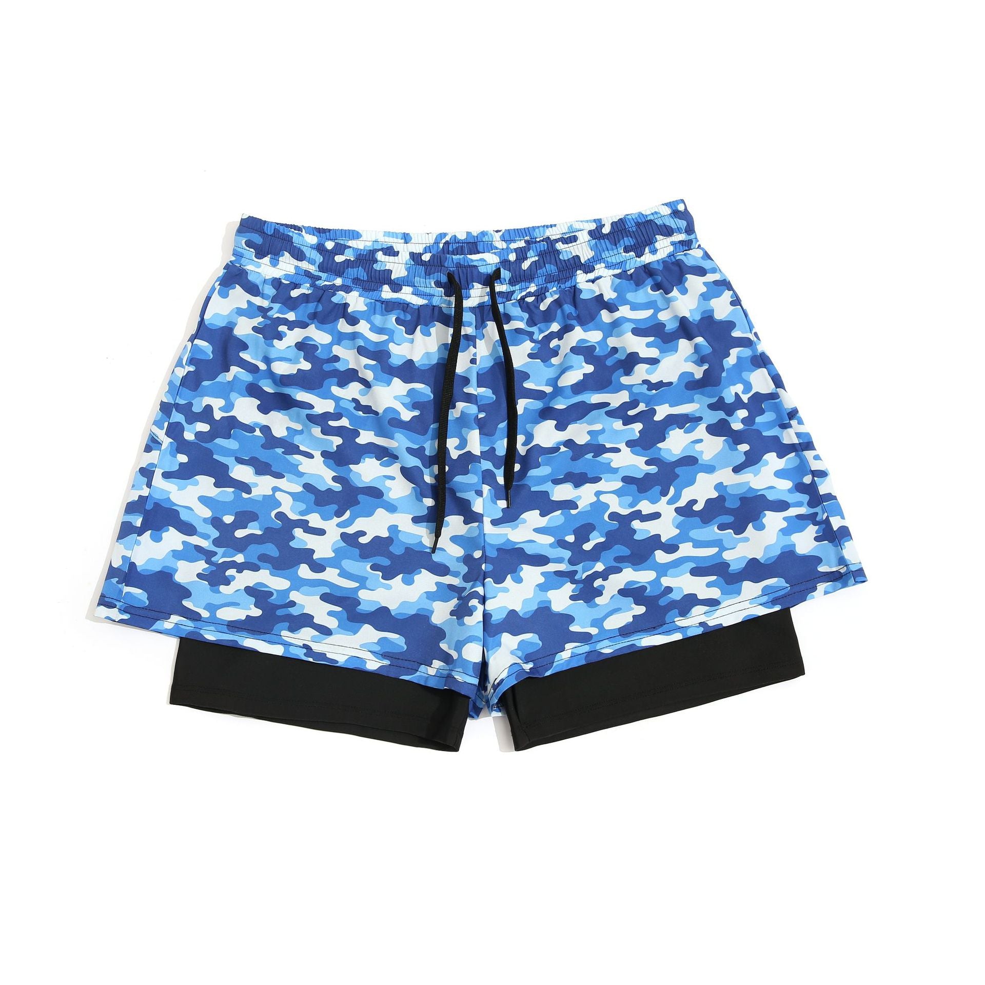 Loose Swimming Trunks Summer Printed Double Layer Beach Shorts Image