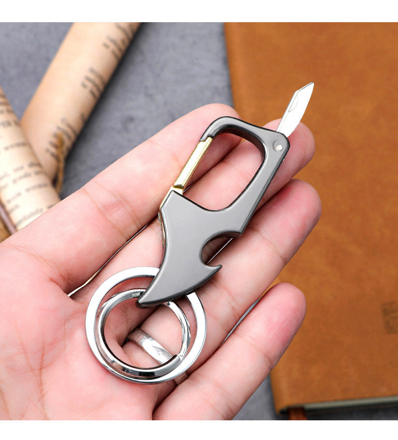 3 In 1 Fidget Spinner Keychain With Pocket Knife Keychain Pendant Beer Bottle Opener Image