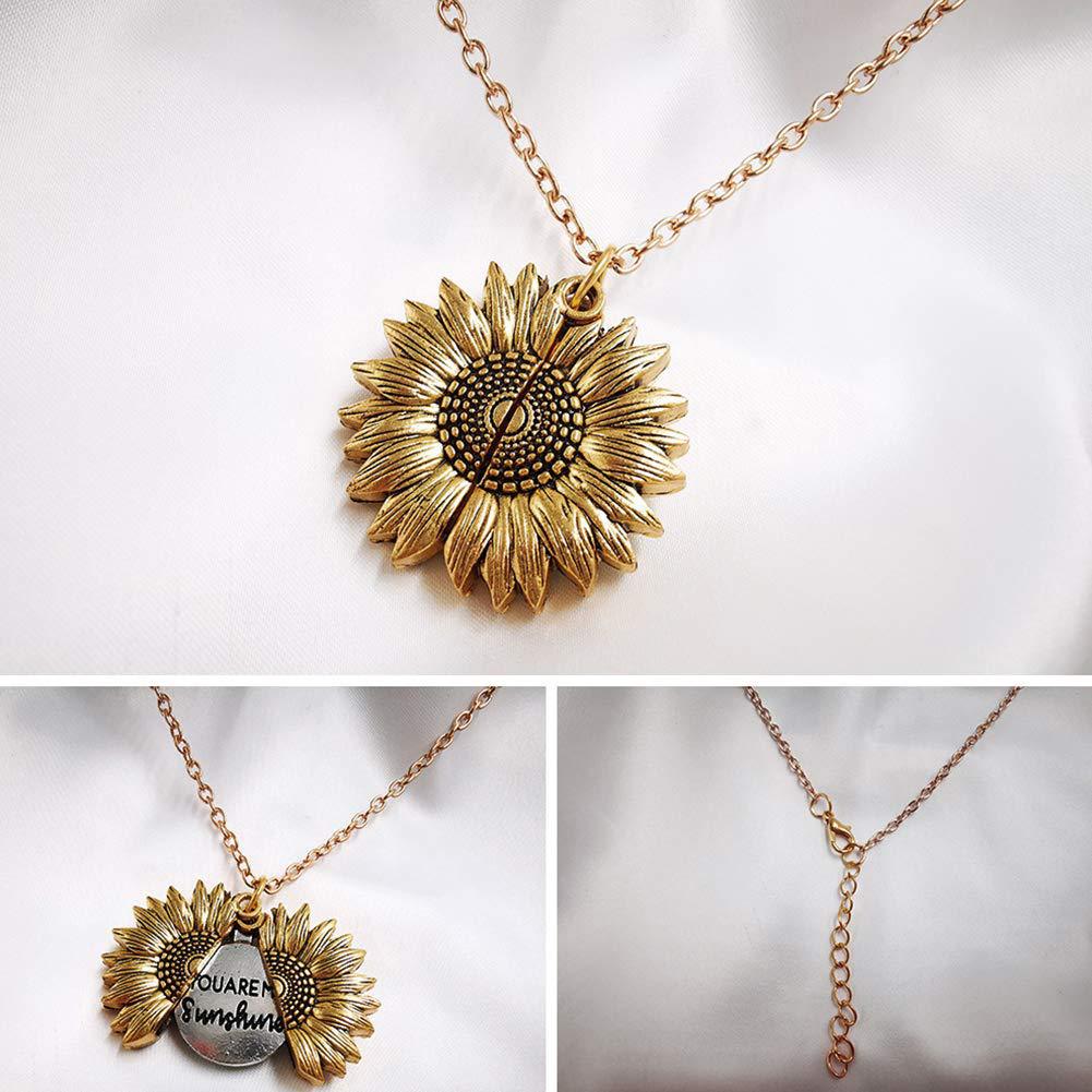 You Are My Sunshine Sunflower Necklace Women Men Image