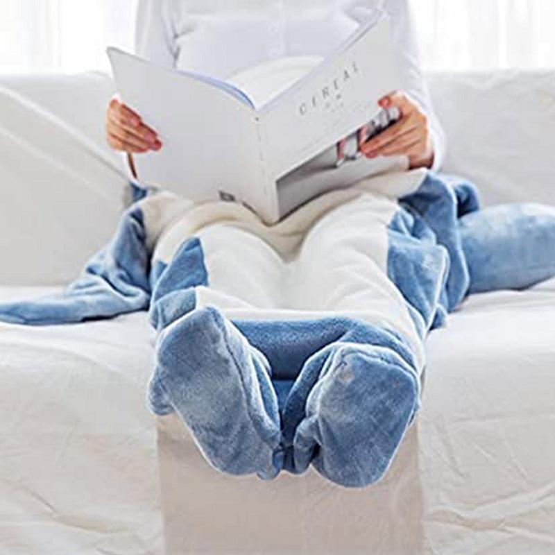 Cartoon Shark Sleeping Bag Pajamas Office Nap Shark Blanket Karakal High Quality Fabric Mermaid Shawl Blanket For Children Image