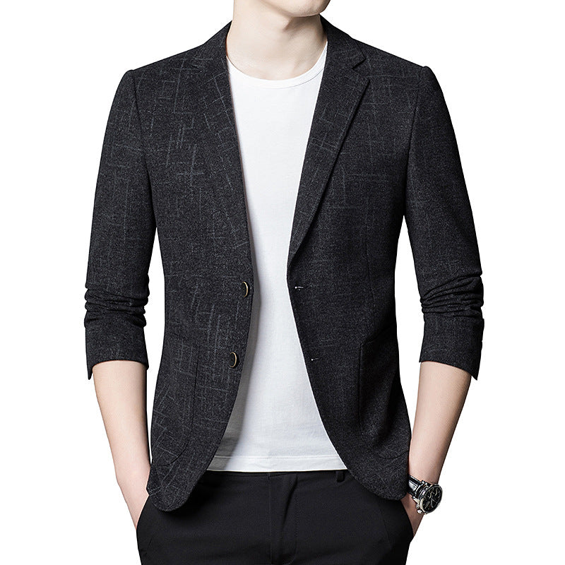 New Korean Elastic Men''s Casual Suit Men''s Slim Fashion Suit Top Image