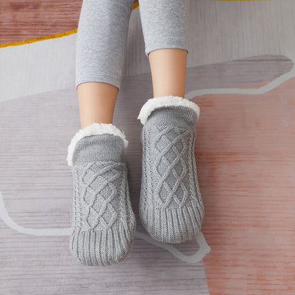 Winter Woolen Socks Women Thicken Warm Home Bedroom Socks Slippers Men Non-slip Foot Warmer Snow Socks Calcetines Mujer