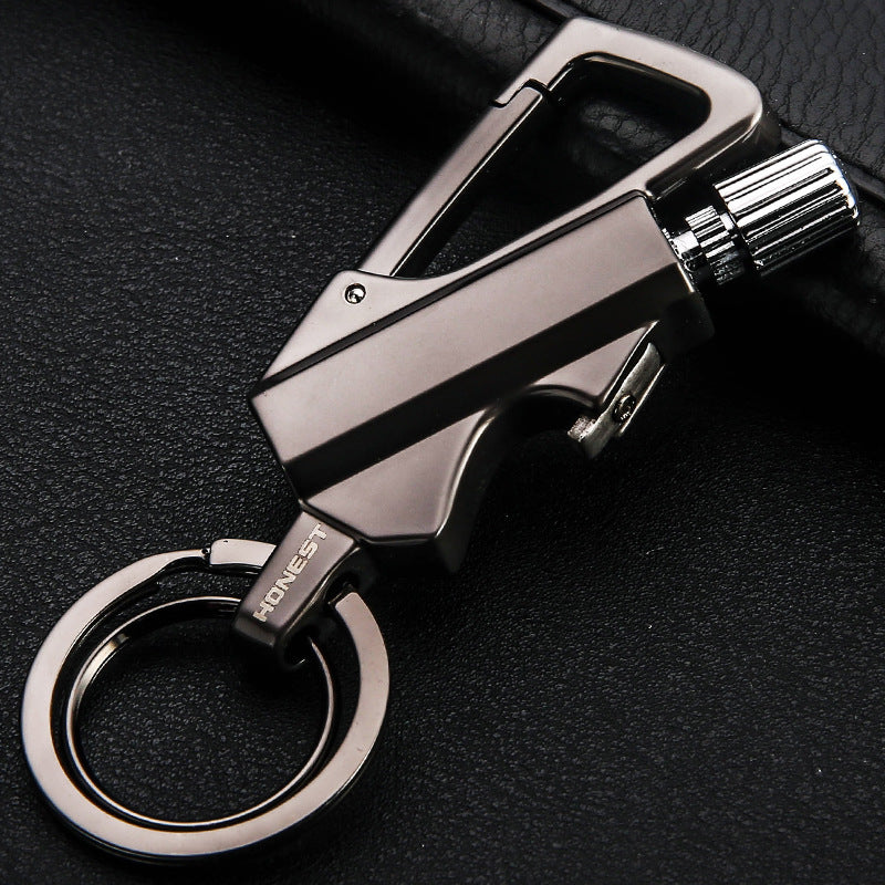 Creative Metal Keychain Lighter Wild Fire Ten Thousand Times Use Kerosene Lighters Gifts For Men Image