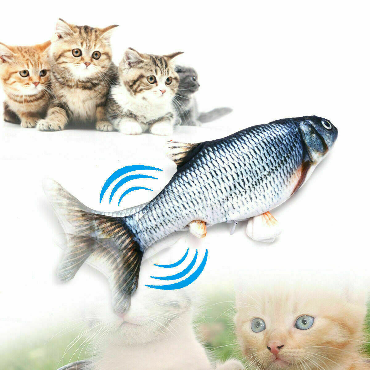 Electric Fish Cat Toy Realistic Interactive Kicker Jumping Dancing Kitten Toys Image