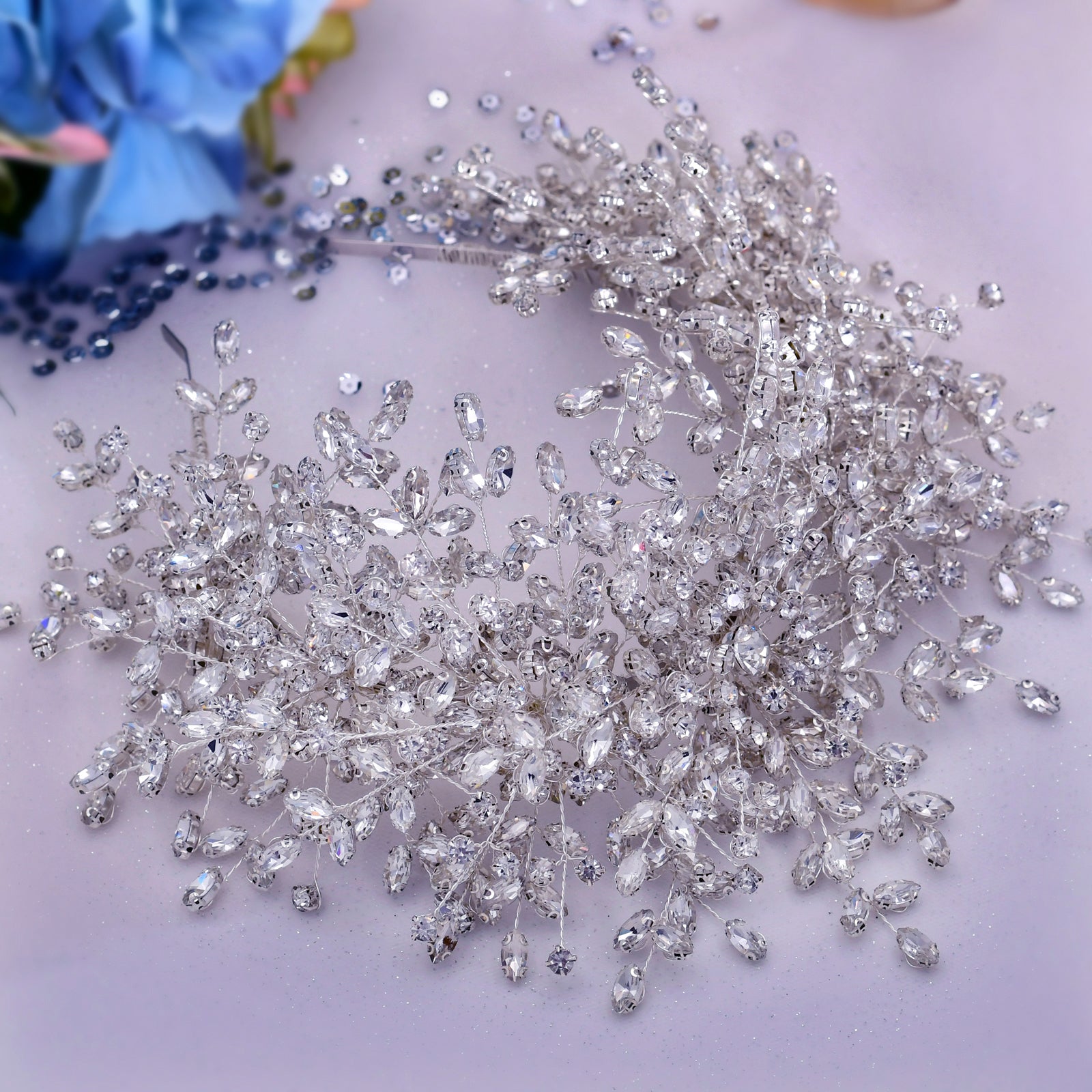 New Heavy Handmade Rhinestone Ice And Snow Queen Wedding Crown Image