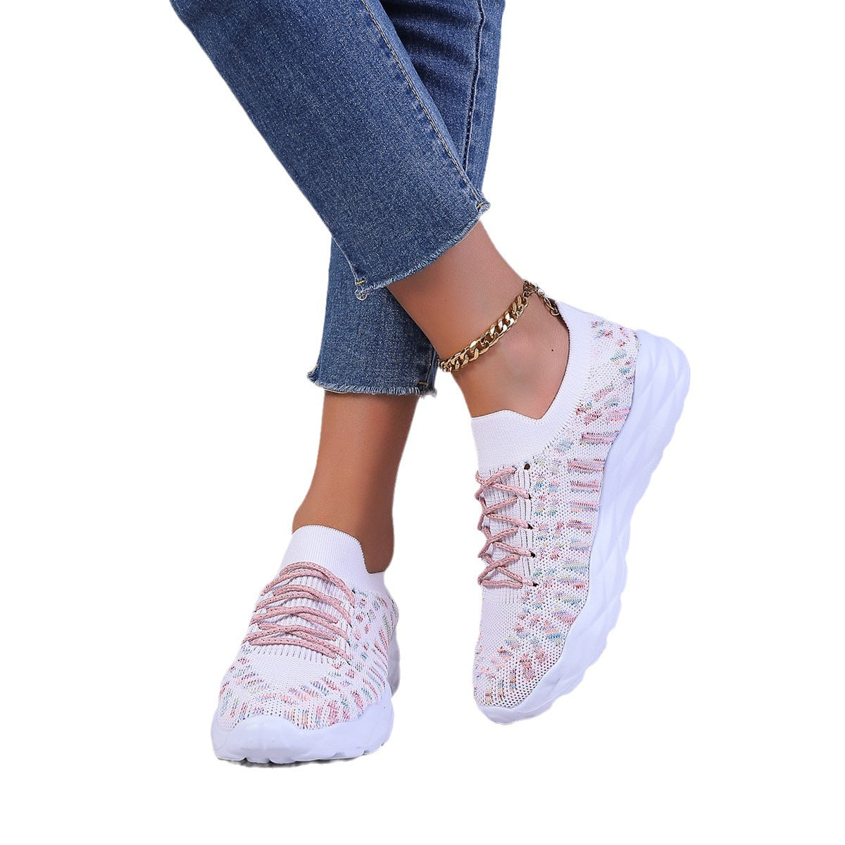 Summer New Fashion Sports And Leisure Flying Woven Large Size Women's Pumps Image