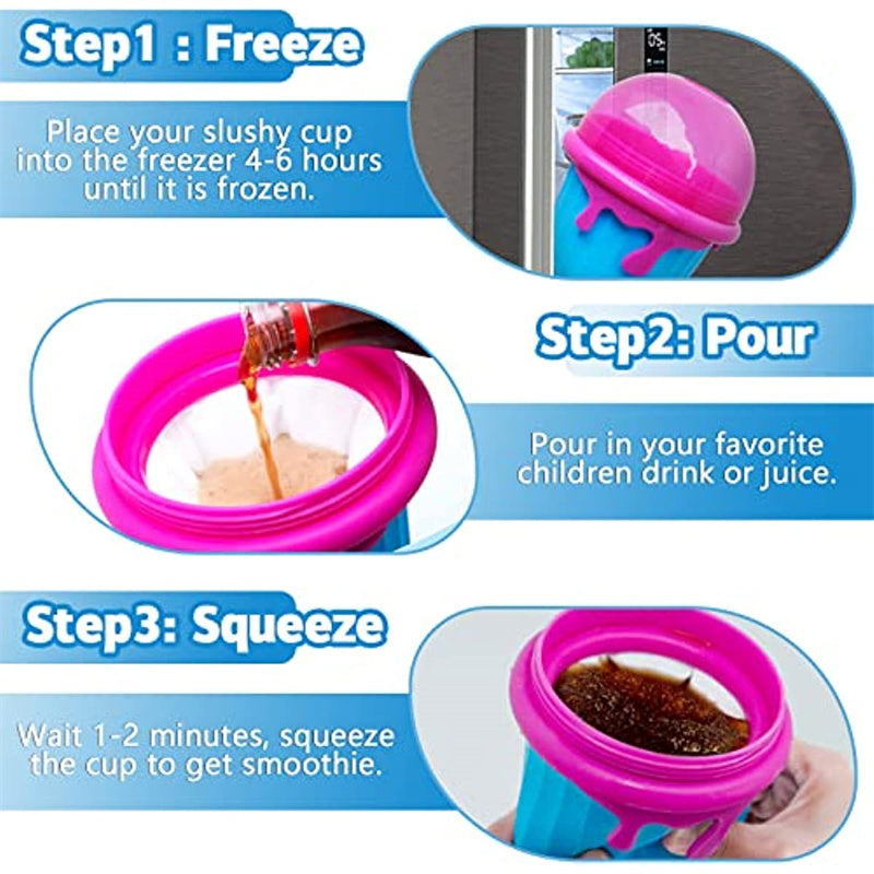 500ml Large Capacity Slushy Cup Summer Squeeze Homemade Juice Water Bottle Quick-Frozen Smoothie Sand Cup Pinch Fast Cooling Magic Ice Cream Slushy Maker Beker Kitchen Gadgets Image