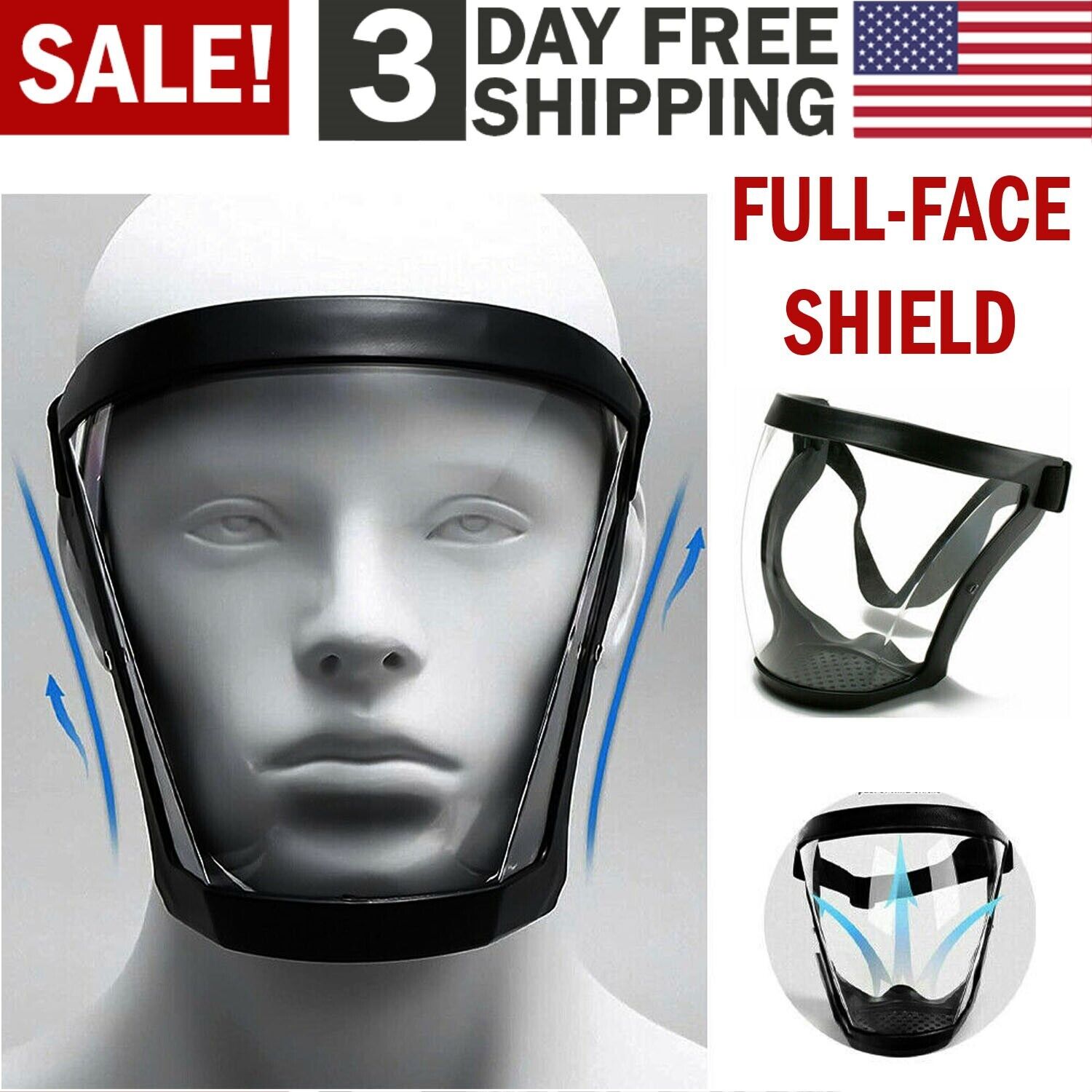 Anti-fog Shield Safety Full Face Super Protective Head Cover Transparent Mask Image