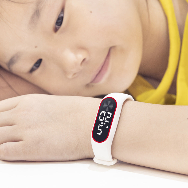 Silicone Children's LED Red And White Light Watch Image