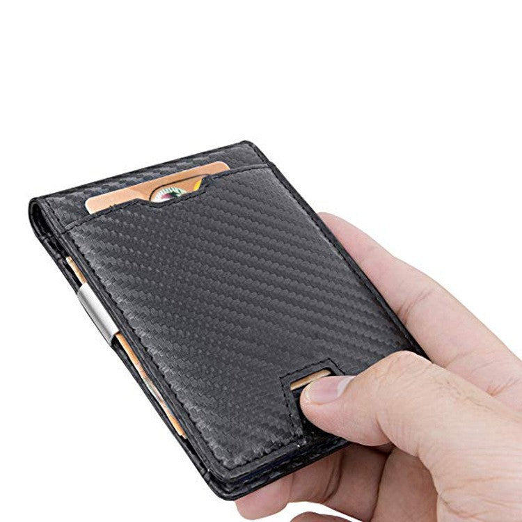 Men's Card Holder Fiber Leather Money Clip Wallet Image