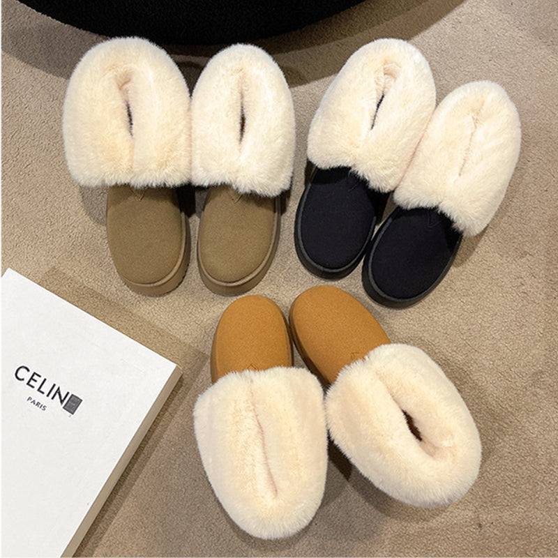 Winter Warm Snow Boots New Fashion Foldable Fleece Cotton Shoes For Women Plus Velvet And Thickened Plush Ankle Boots Image