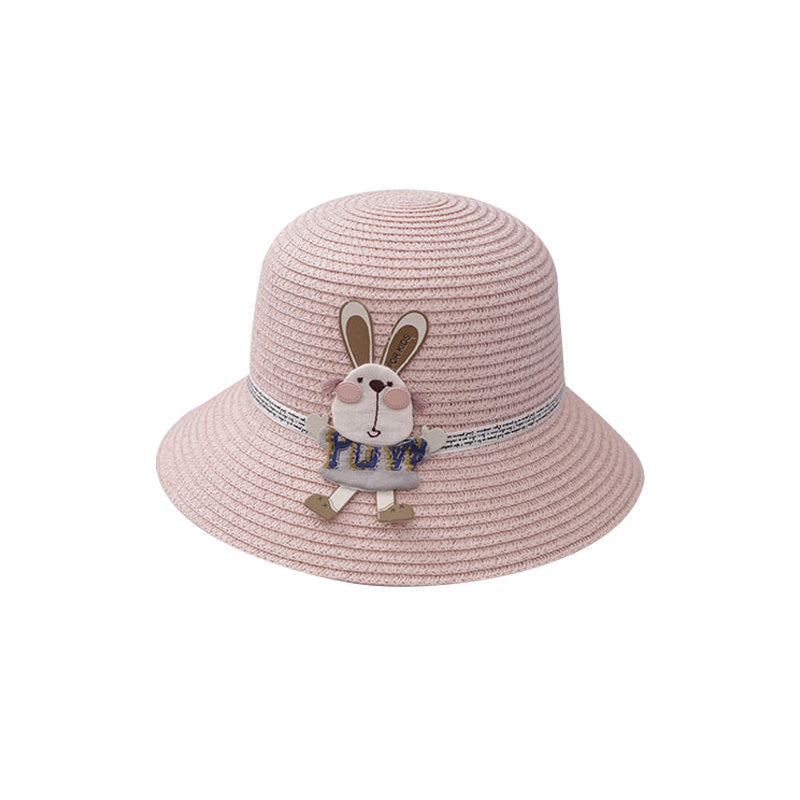 Cute Rabbit Decoration Bag Two-Piece Straw Hat Image