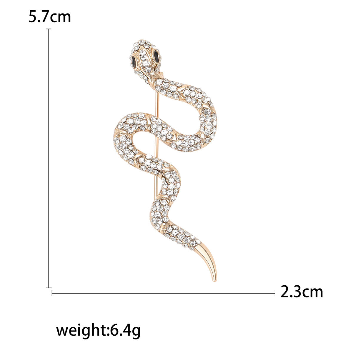 Korean Style Creative Rhinestone Snake Brooch Ins Fashion Simple Clothing Accessories Personality Alloy Animal Pin Image