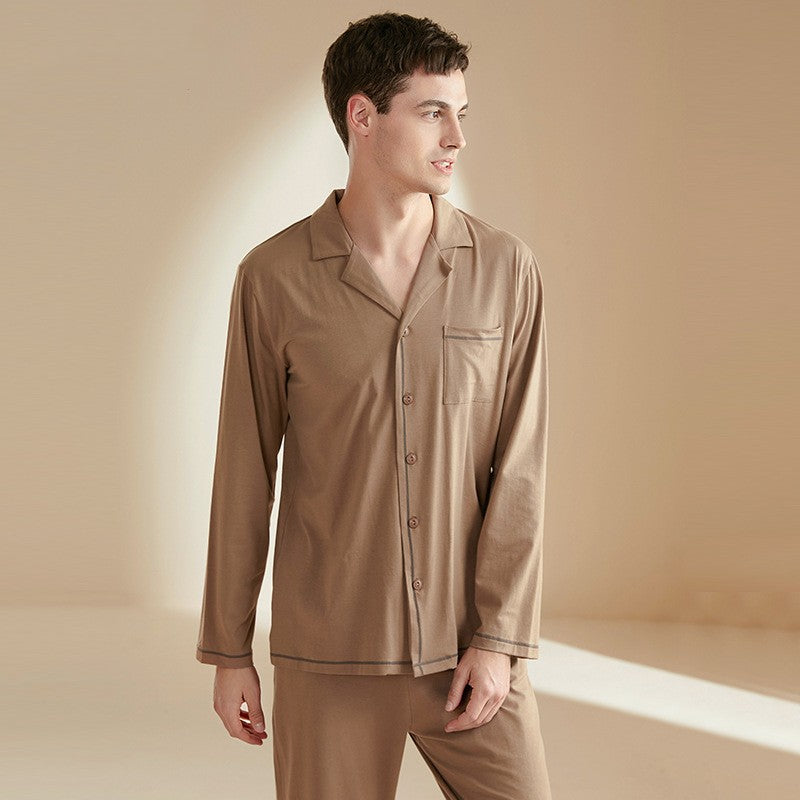 Men's Casual Long Sleeved Trousers Pajamas Image