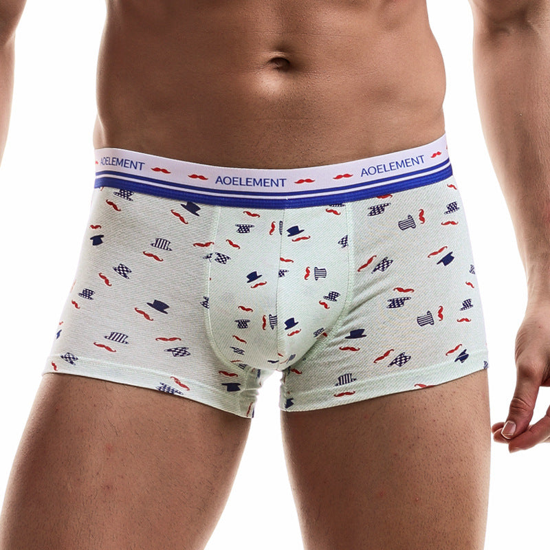 Printed Men's Underwear, Breathable And Comfortable Mid-waist Waistband Image