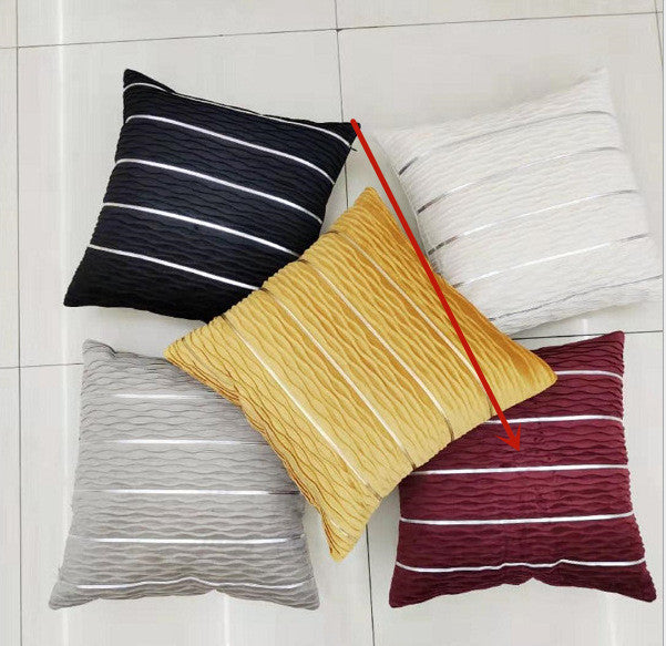 Simple Luxury Striped Velvet Pillow Cover Pillow Cushion Cover Pillow Case Covers for Sofa Flannel Velvet Sofa Cushion Cover Image