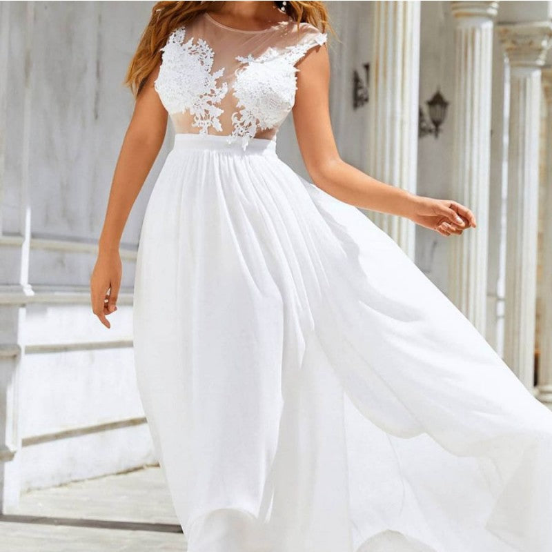 Chiffon Lace Trailing Wedding Large Swing Dress Image