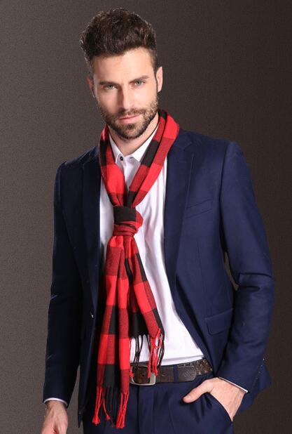 New Europe Fashion Shawl Scarves Men Winter Warm Tartan Image