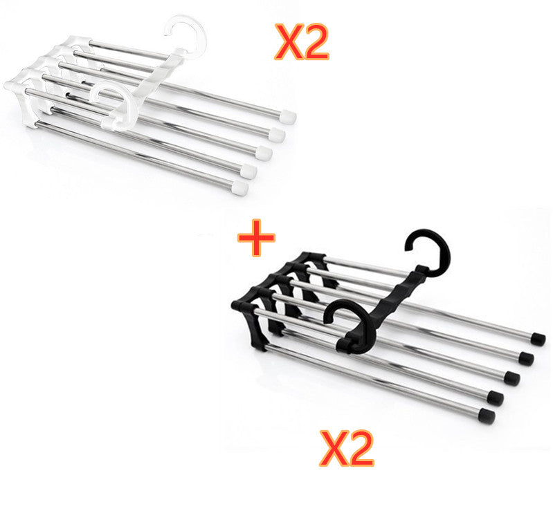 5 In 1 Wardrobe Hanger Multi-functional Clothes Hangers Pants Stainless Steel Magic Wardrobe Clothing Hangers For Clothes Rack Image