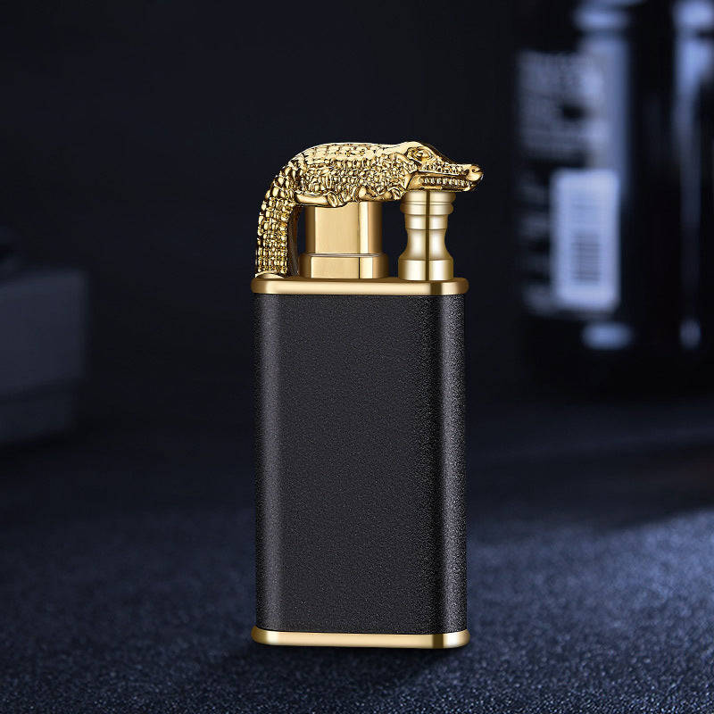 Creative Blue Flame Lighter Dolphin Dragon Tiger Double Fire Metal Winproof Lighter Inflatable Lighter Image