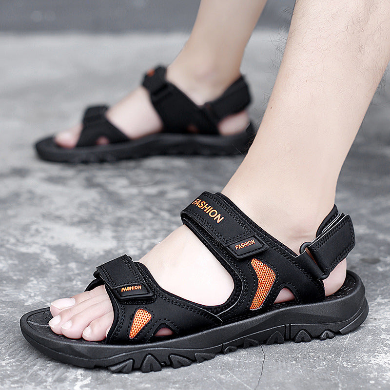 Velcro Sandals Men Summer Breathable Beach Shoes Image