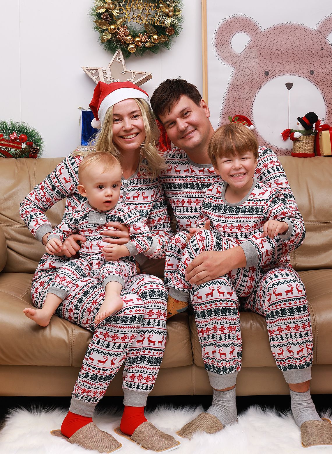 Christmas Pajamas Family Matching New Year Father Mother Kids Baby Look Clothes Set Dad Mom And Daughter Son Pyjamas Outfit Image