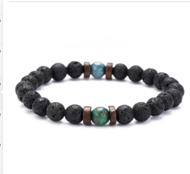 Personality Men's Black Volcanic Stone Bracelet Image