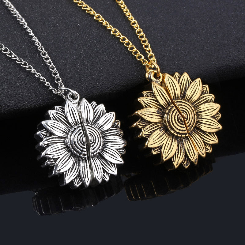 You Are My Sunshine Sunflower Necklace Women Men Image