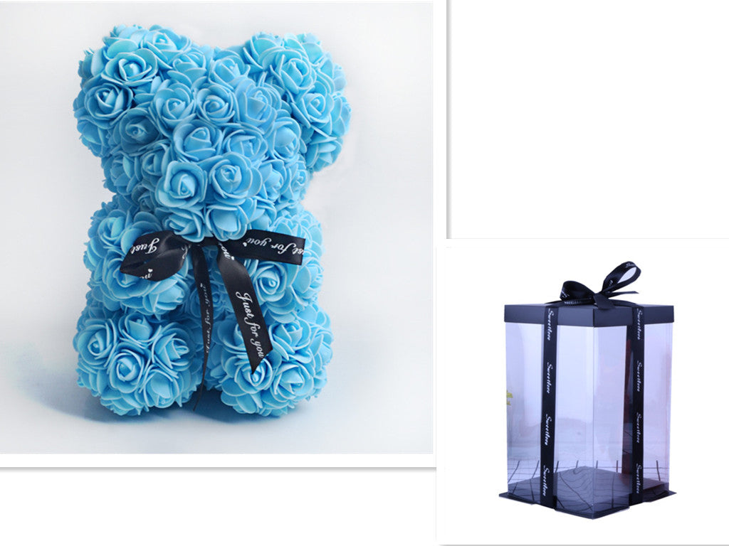 Valentine's Day Gift Rose Bear Eternal Flower Rose Teddy Bear PE Foam Bear 25cm Valentines Day Image