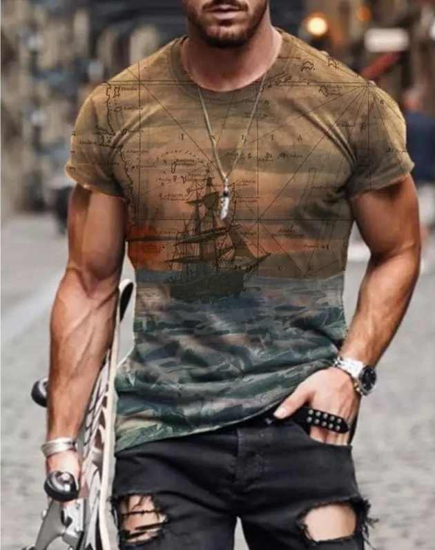 Abstract Painting Print Short-sleeved T-shirt Image