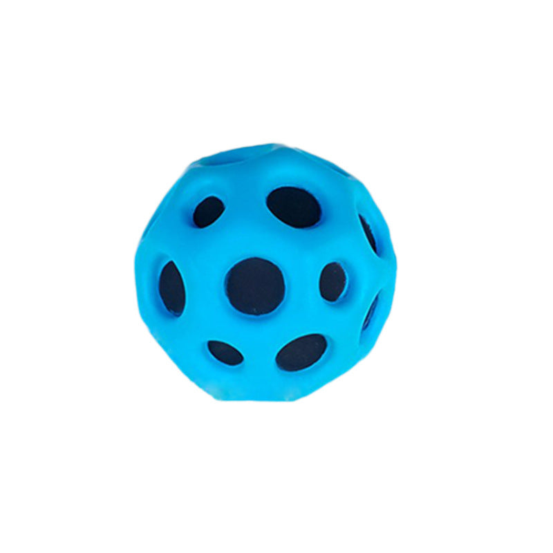 Hole Ball Soft Bouncy Ball Anti-fall Moon Shape Porous Bouncy Ball Kids Indoor Outdoor Toy Ergonomic Design Image