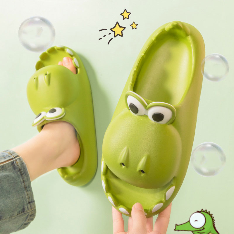 Kids Dinosaur Slippers Wholesale Summer Cartoon Parent Child Outdoor Home EVA Sandals Women Men Kids Cute Slippers Baby Shoes Image