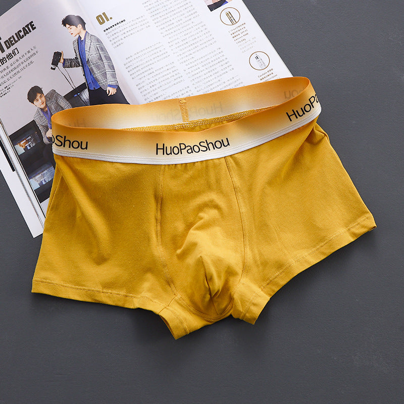 Solid Color Men's Boxer Men Panties Cotton Underpants Boxers Image