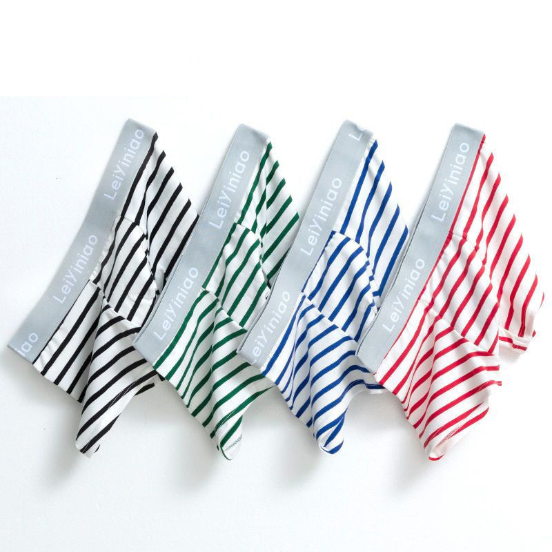 Boxes Of 4 Men's Cotton Striped Printed Boxer Boxers Full Cotton Explosion Style Image