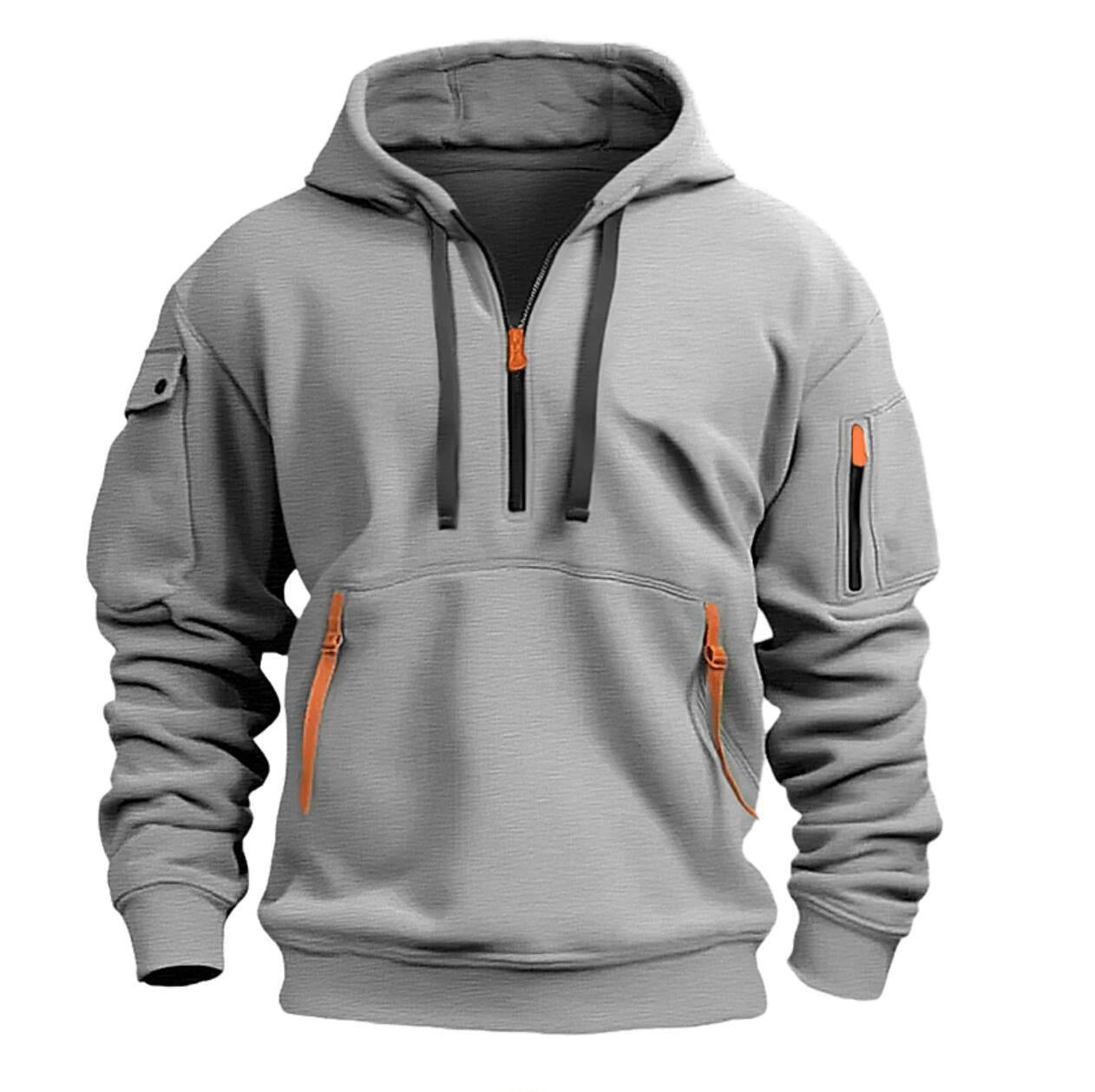 Cotton Dropped Shoulder Hooded Sweatshirt Men's Women's Plus Size Loose Pullover Fashion Sweatshirt Image