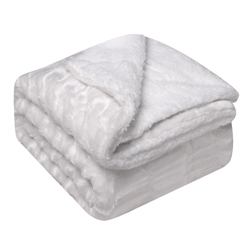 Thickened Flannel Lamb Wool Composite Double Blanket Leisure Blanket Gift Blanket Image