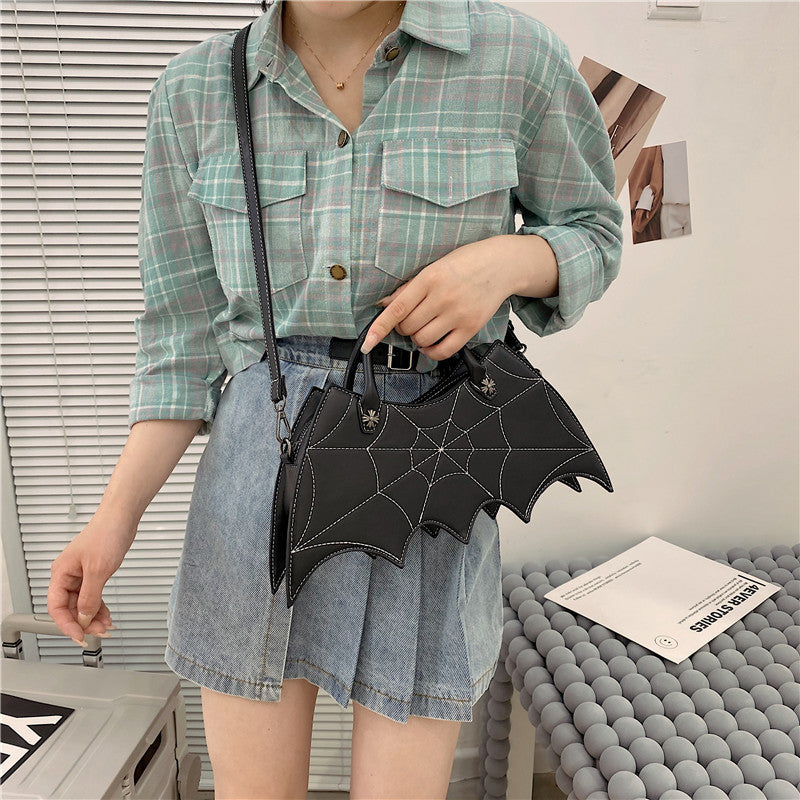 Halloween Spider Web Shape Shoulder Bags Personality Batgirl Tide Pu Handbags Fashoin Messenger Crossbody Bag Image