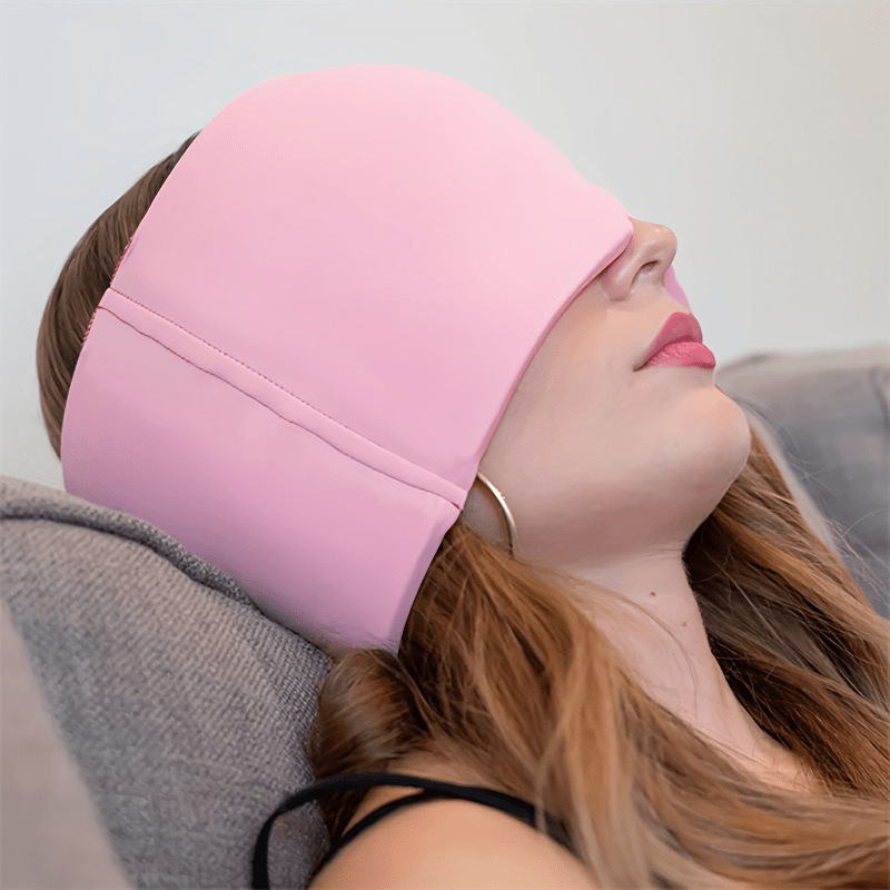 Ice Compress Headache Eye Mask Hat Relief For Migraines, Stress, And Tension Massage Tool Image