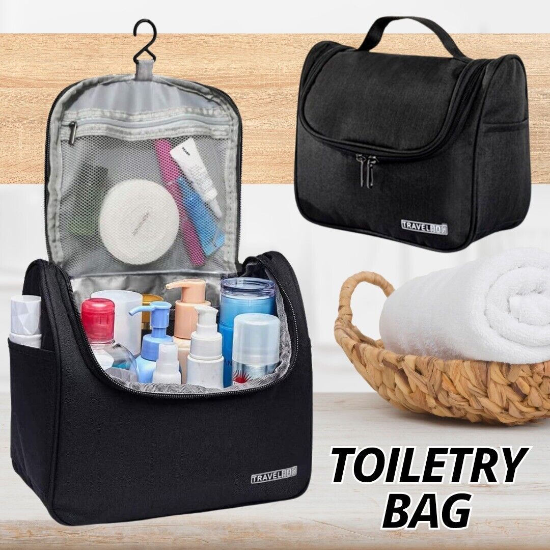 Travel Toiletry Bag Dopp Kit For Men & Women Cosmetics Makeup Shaving Organizer Image