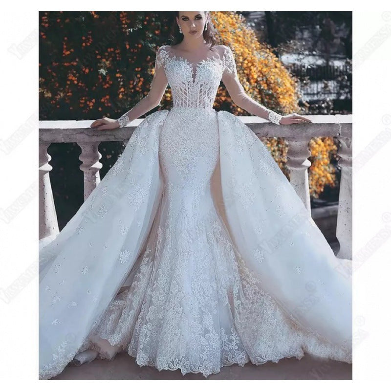 Africa Mermaid Wedding Dresses Long Sleeves Bridal Gowns