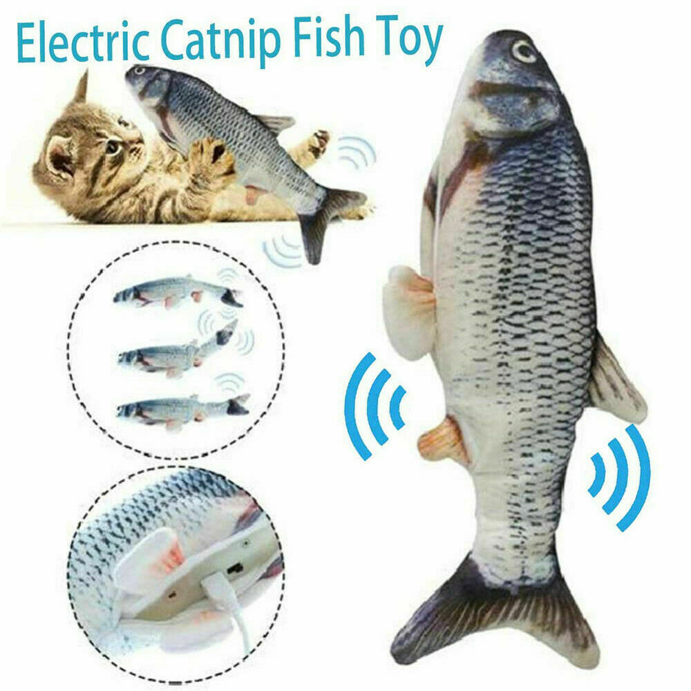 Electric Fish Cat Toy Realistic Interactive Kicker Jumping Dancing Kitten Toys Image