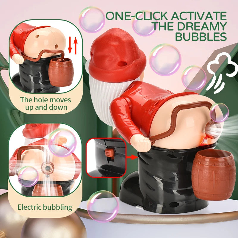 Electric Santa Claus Bubbles Machine Blowing Bubbles Music Light Entertainment Toy Prank Funny Ornament Christmas Gifts Christmas Decorations Image