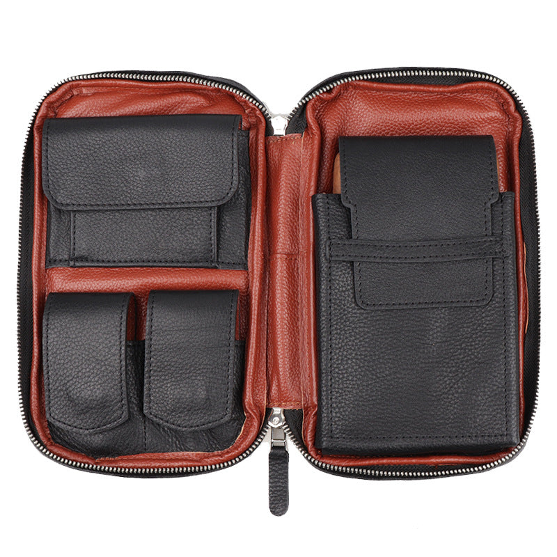 Leather Cigar Bag Carry-on Travel Portable Moisturizing Cigar Case Image