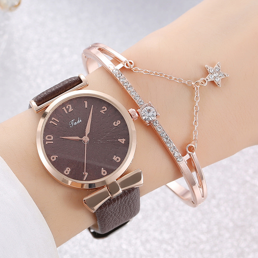 Watch Female Student New Watch Set Fashion Literal Drainage Product Bracelet Set Watch Image