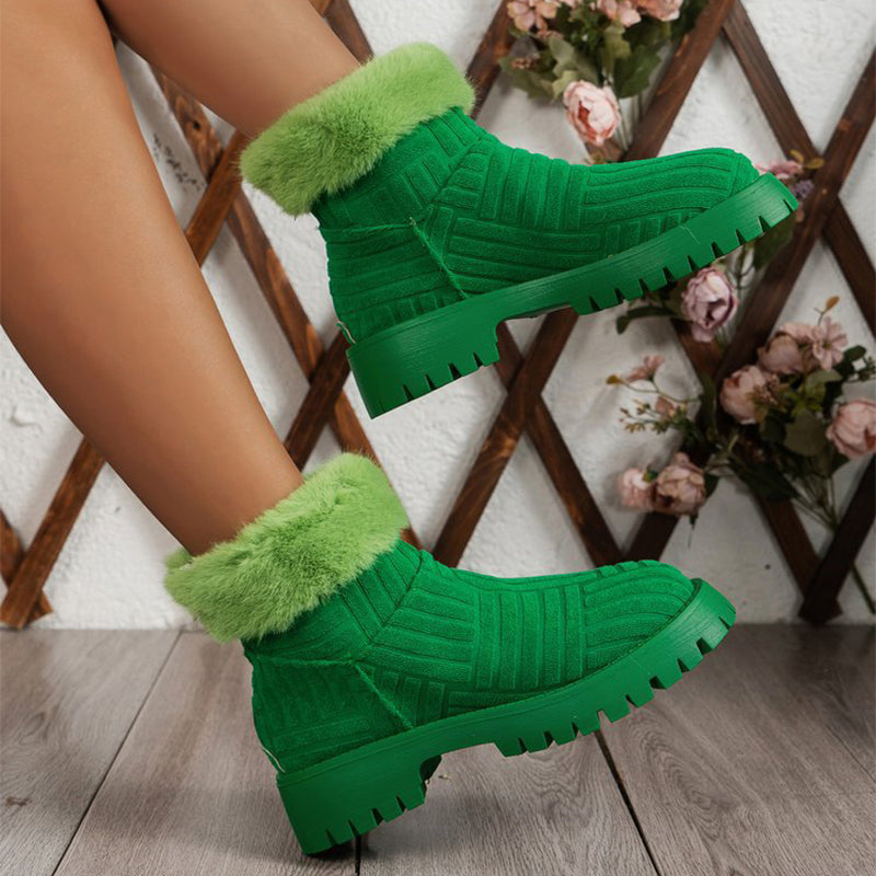 Winter Ankle Boots Fashoin Thick-soled Thickened Snow Boots For Women Plush Shoes Image