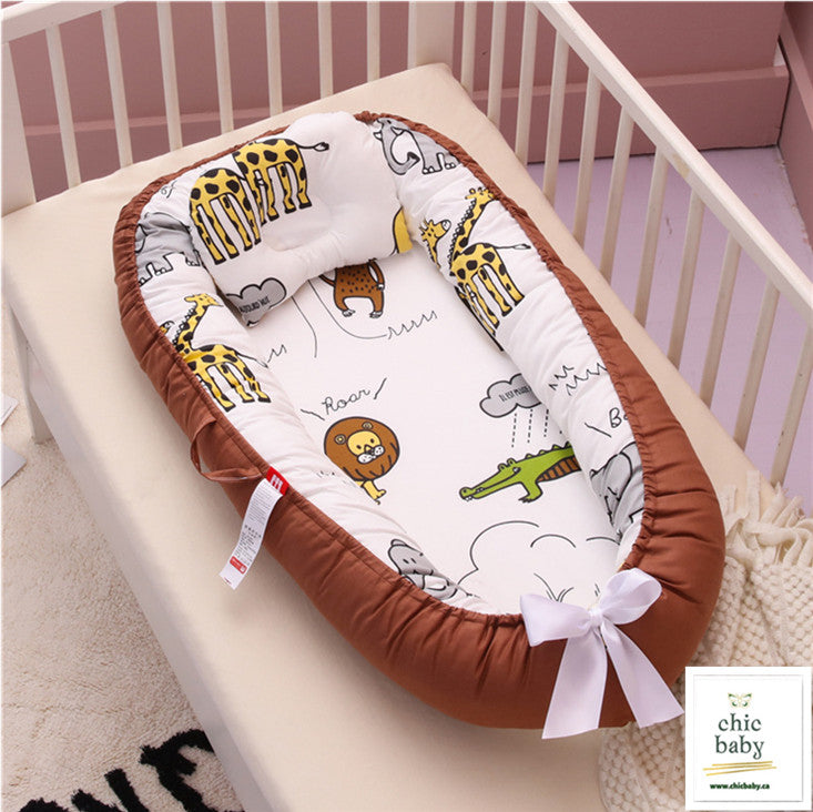 Baby Removable And Washable Bed Crib Portable Crib Travel Bed For Children Infant Kids Cotton Cradle Image