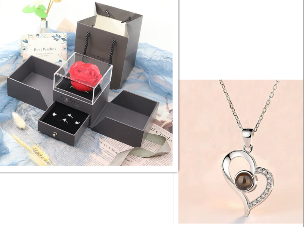 2023 Hot Valentine's Day Gifts Metal Rose Jewelry Gift Box Necklace For Wedding Girlfriend Necklace Gifts Image