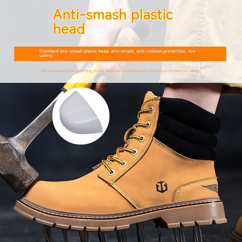 Men's Fashion Casual High-top Anti-smashing And Anti-penetration Labor Protection Shoes Image